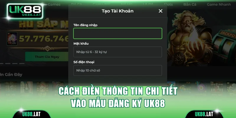 Chỉ dẫn bạn cách điền thông tin đăng ký UK88