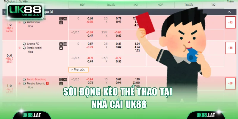 Sôi động kèo thể thao tại nhà cái UK88